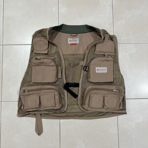 Redington Fishing Vest Men's S/M Khaki Tan Beige Cast Reel Gorp Core Hunting
